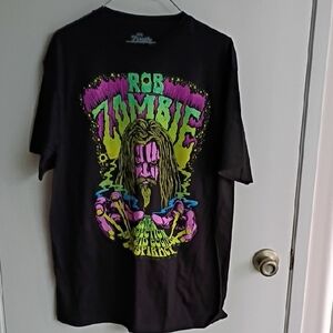 Black Rob Zombie Graphic T-Shirt Tour Shirt With The Zombie New